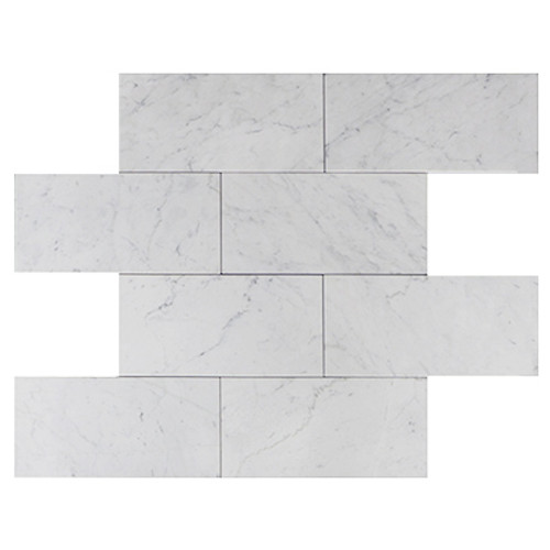 Carrara White 6" x 12" Marble Subway Tile