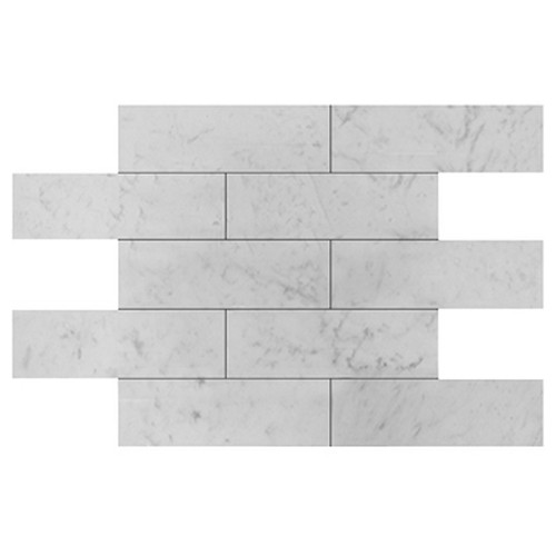 Carrara White 3" x 12" Marble Subway Tile