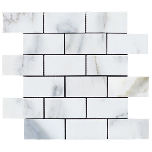 Calacatta Gold 2"x4" Subway Mosaic