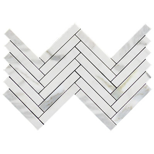 Calacatta Gold 1" x 6" Herringbone Mosaic