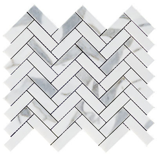 Calacatta Gold 1" x 3" Herringbone Mosaic