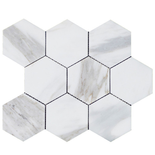 Calacatta Gold 4" Hexagon Mosaic